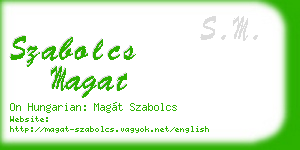 szabolcs magat business card